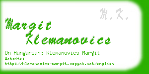 margit klemanovics business card